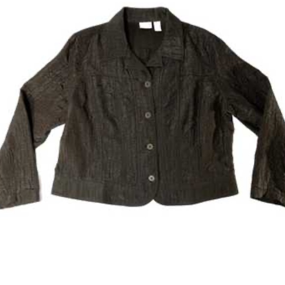 Chico's Black Jean Jacket - Picture 1 of 3